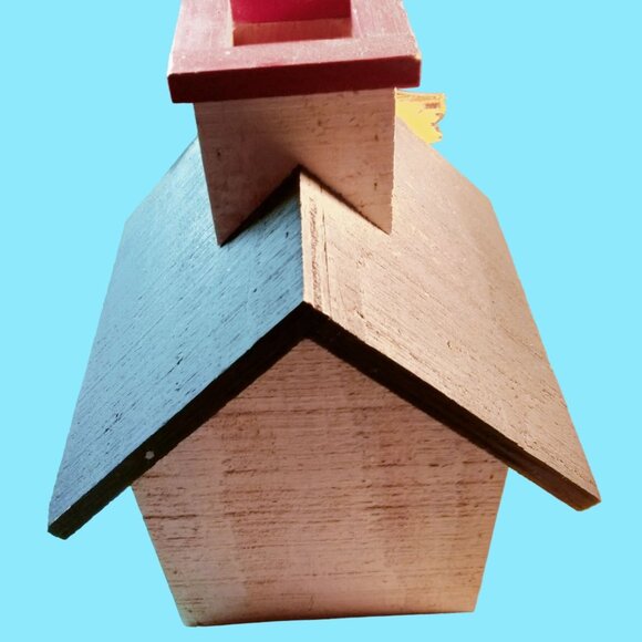 Wood Bird House God Bless America Patriotic Americana Red White Blue USA - Picture 4 of 9